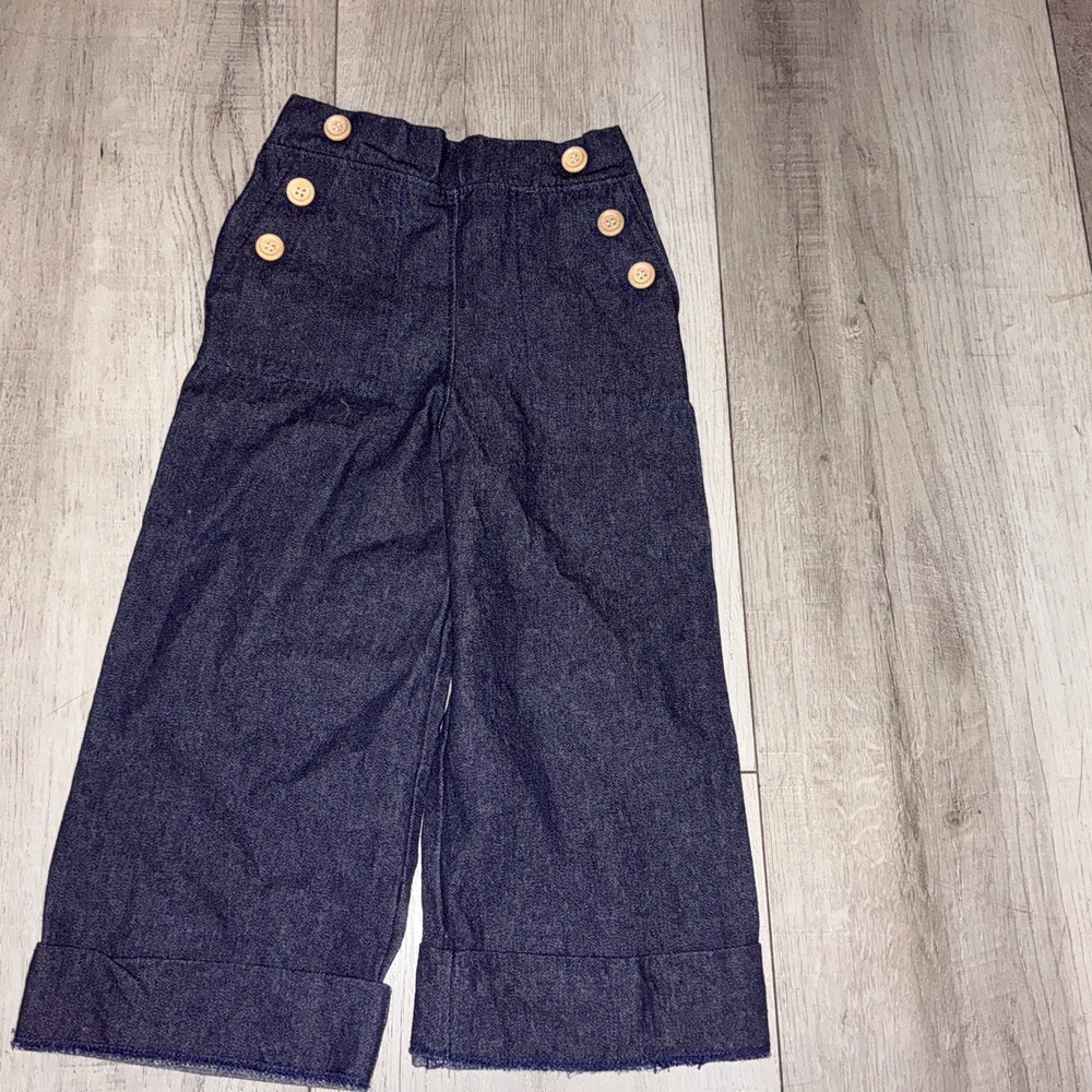 Mabo Jeans Unisex 2/3 Years With Button Design Blue Denim